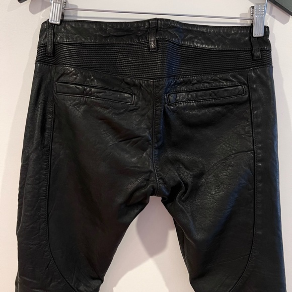 ALLSAINTS Black Italian Leather Biker Moto Pants - Picture 5 of 12